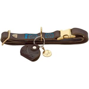 HUNTER Sansibar Dog Collar Colour: Dark Brown, Elegant Cowhide Leather, Maritime Details, Blue Decorative Stitching, Brass-Coloured Fittings, Fully Adjustable, Stylish and Robust, Made in Germany, HUNTER Sansibar Dog Collar Colour: Dark Brown, Elegant Cowhide Leather, Maritime Details, Blue Decorative Stitching, Brass-Coloured Fittings, Fully Adjustable, Stylish and Robust, Made in Germany,