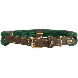 HUNTER Malia Dog Collar, Colour: Dark Green/Dark Brown, Made of Soft Rope and Robust Leather, Lightweight, Durable, Modern & Elegant Look, Fresh Colours, Made in Germany, Size: 45 HUNTER Malia Dog Collar, Colour: Dark Green/Dark Brown, Made of Soft Rope and Robust Leather, Lightweight, Durable, Modern & Elegant Look, Fresh Colours, Made in Germany, Size: 45