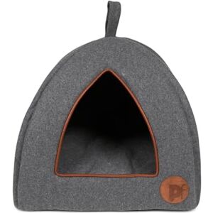 Petface Graphite Grey Felt Igloo Cat Bed, Reversible Soft Fleece Cushion, 40H x 40W x 35D cm Petface Graphite Grey Felt Igloo Cat Bed, Reversible Soft Fleece Cushion, 40H x 40W x 35D cm
