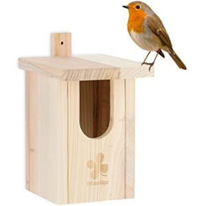 Relaxdays Nesting Box Half Cavity Breeder, Entrance Hole HxD 95x55 mm, Bird House Hanging, Natural Wood Relaxdays Nesting Box Half Cavity Breeder, Entrance Hole HxD 95x55 mm, Bird House Hanging, Natural Wood