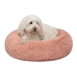 lionto Donut bed for dogs and cats, fluffy round dog bed for small and large pets, Ø 50 cm, soft cat bed made of cuddly plush, dog cushion with extra thick filling, pink lionto Donut bed for dogs and cats, fluffy round dog bed for small and large pets, Ø 50 cm, soft cat bed made of cuddly plush, dog cushion with extra thick filling, pink