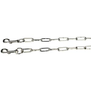 Ancol Heritage Medium Kennel Chain Silver Steel Durable Dog Tether with Heavy Duty Trigger Hooks Secure Kennel or Garden Use 180cm L Ancol Heritage Medium Kennel Chain Silver Steel Durable Dog Tether with Heavy Duty Trigger Hooks Secure Kennel or Garden Use 180cm L