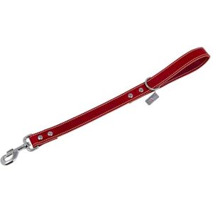 JACK AND VANILLA , Short Dog Lead, Fat Leather Model, Red, Size 25 mm x 50 cm JACK AND VANILLA , Short Dog Lead, Fat Leather Model, Red, Size 25 mm x 50 cm