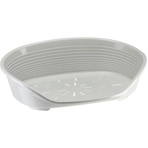 Ferplast Cat Bed, Plastic Dog Bed Large, Ventilation Holes and Non-Slip Rubber Feet for Added Stability 93,5 x 68 x h. 28,5 cm. Grey Ferplast Cat Bed, Plastic Dog Bed Large, Ventilation Holes and Non-Slip Rubber Feet for Added Stability 93,5 x 68 x h. 28,5 cm. Grey