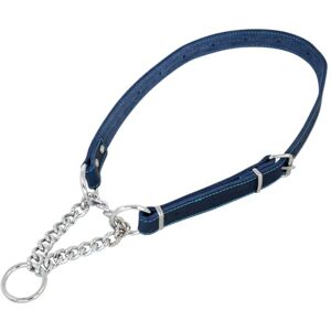 JACK AND VANILLA , Martingale Blue Leather Dog Collar, Adjustable from 35 to 50 cm, 16 mm Wide, Stylish and Durable Design, Ideal for Safe Walks, Leather Model JACK AND VANILLA , Martingale Blue Leather Dog Collar, Adjustable from 35 to 50 cm, 16 mm Wide, Stylish and Durable Design, Ideal for Safe Walks, Leather Model