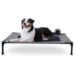 K&H Pet Products Cooling Elevated Dog Bed Outdoor Raised Cot with Washable Breathable Mesh, No-Slip Rubber Feet, Portable Cot Indoor Outdoor, Large Grey/Black Mesh K&H Pet Products Cooling Elevated Dog Bed Outdoor Raised Cot with Washable Breathable Mesh, No-Slip Rubber Feet, Portable Cot Indoor Outdoor, Large Grey/Black Mesh