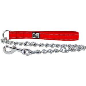Ancol Extreme Extra Heavy Dog Chain Lead in Red Heavy Duty Pet Leash Welded Chain Links- Accessory with Reflective stitching 80cm Padded Handle Ancol Extreme Extra Heavy Dog Chain Lead in Red Heavy Duty Pet Leash Welded Chain Links- Accessory with Reflective stitching 80cm Padded Handle