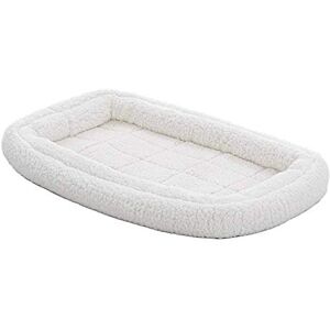 MidWest Homes for Pets Bolster Dog Bed 91.4 cm (36-Inch) Long Fleece Dog or Cat Bed w/ Comfortable Bolster; Ideal for "Med" Dog Breeds & Fits Most 91.4 cm Crates; Machine Wash & Dry; White; 40336-FS MidWest Homes for Pets Bolster Dog Bed 91.4 cm (36-Inch) Long Fleece Dog or Cat Bed w/ Comfortable Bolster; Ideal for "Med" Dog Breeds & Fits Most 91.4 cm Crates; Machine Wash & Dry; White; 40336-FS