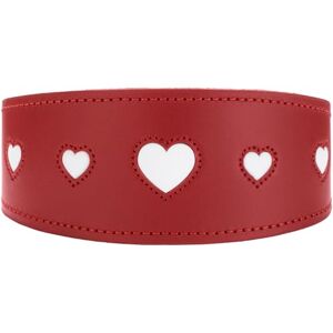 HUNTER Greyhound Collar Love, Colour: Red/Black, Soft, Robust Cowhide Leather, Individually Sewn-in Hearts, Wider Shape, Padded, High, Made in Germany, Size 42 HUNTER Greyhound Collar Love, Colour: Red/Black, Soft, Robust Cowhide Leather, Individually Sewn-in Hearts, Wider Shape, Padded, High, Made in Germany, Size 42