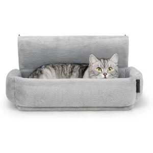 lionto Cat heating lounger with cuddly plush cover, warm cat bed for hanging with metal hooks for all common heaters, washable cat hammock made of cozy material, light grey lionto Cat heating lounger with cuddly plush cover, warm cat bed for hanging with metal hooks for all common heaters, washable cat hammock made of cozy material, light grey