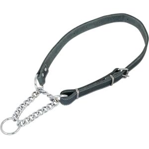 JACK AND VANILLA , Martingale Leather Dog Collar, Comfortable and Durable, Secure Buckle, Adjustable, Grey, 16 mm x 35-50 cm, Fat Leather Model JACK AND VANILLA , Martingale Leather Dog Collar, Comfortable and Durable, Secure Buckle, Adjustable, Grey, 16 mm x 35-50 cm, Fat Leather Model