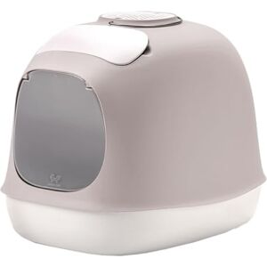 United Minù Katzentoilette/Katzentoilette, Design, Made in Italy, with Schaufel and Filter, White with Taupe-Grey Accent, Closed Hygienic Cat Litter Box United Minù Katzentoilette/Katzentoilette, Design, Made in Italy, with Schaufel and Filter, White with Taupe-Grey Accent, Closed Hygienic Cat Litter Box