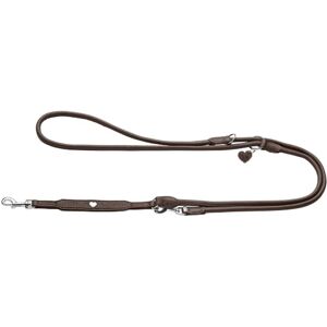 HUNTER Round & Soft Love Adjustable Dog Lead Brown Soft Nappa Leather Round 3-Way Adjustment Sewn-in Heart Handmade Made in Germany Size: 6/200 HUNTER Round & Soft Love Adjustable Dog Lead Brown Soft Nappa Leather Round 3-Way Adjustment Sewn-in Heart Handmade Made in Germany Size: 6/200