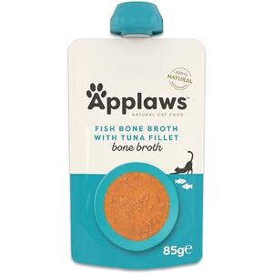 Applaws Natural Fish Bone Broth with Tuna for Cats, Wet Cat Food Soup Supports Joints, Digestion and Hydration, High in Collagen 12x85g Spout Pouch Applaws Natural Fish Bone Broth with Tuna for Cats, Wet Cat Food Soup Supports Joints, Digestion and Hydration, High in Collagen 12x85g Spout Pouch