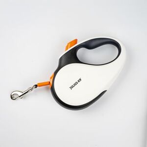 Julius-K9 Retractable Dog Lead, M 5 m Tape, White/Orange – anti-slip handle, ribbon leash, extandable, one handed brake, pause, lock, reflective ribbon, tangle free, heavy duty Julius-K9 Retractable Dog Lead, M 5 m Tape, White/Orange – anti-slip handle, ribbon leash, extandable, one handed brake, pause, lock, reflective ribbon, tangle free, heavy duty
