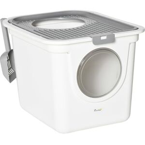 PawHut Cat Litter Box Pet Toilet Enclosed Kitten Pan w/ Front Entrance Top exit Scoop, White PawHut Cat Litter Box Pet Toilet Enclosed Kitten Pan w/ Front Entrance Top exit Scoop, White