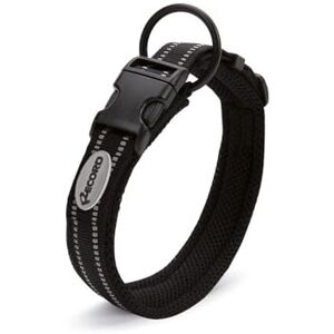 Record Ande Dog Collar Made of Durable Nylon Reflective Details Plastic Closure Clip Black Size XS 1.5cm Circumference 30-35cm Record Ande Dog Collar Made of Durable Nylon Reflective Details Plastic Closure Clip Black Size XS 1.5cm Circumference 30-35cm