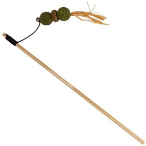 JACK AND VANILLA , Interactive Cat Toy with Ball and Feather, Stimulates Hunting Instinct, Durable Materials, 40 cm, Colour: Green/Brown, Herbals Model JACK AND VANILLA , Interactive Cat Toy with Ball and Feather, Stimulates Hunting Instinct, Durable Materials, 40 cm, Colour: Green/Brown, Herbals Model