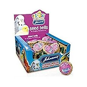 Johnsons Treat 2 Eat Seed Bells for Canaries 27 Pack Honey Enriched Hanging Treats for Caged Birds Johnsons Treat 2 Eat Seed Bells for Canaries 27 Pack Honey Enriched Hanging Treats for Caged Birds