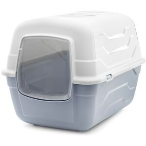 Record Closed Cat Litter Tray "To Go" with Filter and Scoop, Blue 52 x 40 x 40 h cm, Plastic Toilet Modern Design, Easy to Clean, Made in Italy Record Closed Cat Litter Tray "To Go" with Filter and Scoop, Blue 52 x 40 x 40 h cm, Plastic Toilet Modern Design, Easy to Clean, Made in Italy