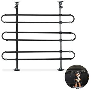Relaxdays Dog Guard for Cars, to Clamp, Universal Safety Barrier, Adjustable Height & Width, Black Relaxdays Dog Guard for Cars, to Clamp, Universal Safety Barrier, Adjustable Height & Width, Black