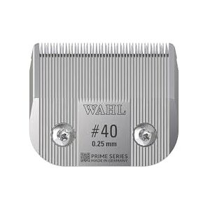 Wahl #40 Prime Series Blade, Designed for Ultra Short Length Clipping, High Performance Powerful Clipping, Made For The KM Supera Pet Clipper, Cutting Length of 0.25mm Wahl #40 Prime Series Blade, Designed for Ultra Short Length Clipping, High Performance Powerful Clipping, Made For The KM Supera Pet Clipper, Cutting Length of 0.25mm