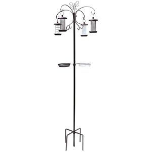 Honeyfield's Honeyfield’s Wild Bird Feeders Hanging Station, Bird Feeder Hanger with Eight Hooks, Free Standing Metal Pole with Stabilised Base, Four Victorian Hanging Feeders, Removable Food Tray and Water Bowl Honeyfield's Honeyfield’s Wild Bird Feeders Hanging Station, Bird Feeder Hanger with Eight Hooks, Free Standing Metal Pole with Stabilised Base, Four Victorian Hanging Feeders, Removable Food Tray and Water Bowl