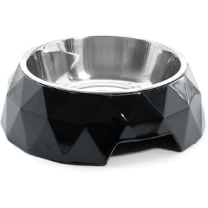 Record – Diamond Dog Bowl – Stainless Steel and Melamine – Removable – Equipped with Non-Slip Rubber Pads – Dimensions: Diameter 18 cm – Capacity 350 ml – Colour Black Record – Diamond Dog Bowl – Stainless Steel and Melamine – Removable – Equipped with Non-Slip Rubber Pads – Dimensions: Diameter 18 cm – Capacity 350 ml – Colour Black