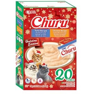 INABA Churu by Cat Treat Holiday Edition Tuna and Chicken 1 Pack (20 x 14g total) / Soft & Creamy, Delicious & Healthy Cat Treat, Natural, Grain Free INABA Churu by Cat Treat Holiday Edition Tuna and Chicken 1 Pack (20 x 14g total) / Soft & Creamy, Delicious & Healthy Cat Treat, Natural, Grain Free