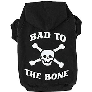 EXPAWLORER Dog Hoodie BAD TO THE BONE Dog Jumper Sweater with Hood, Soft Warm Pet Sweatshirt Clothes with Lead Hole for Autumn Winter, Skeleton Outfit Clothing for Small Medium Large Dogs, L EXPAWLORER Dog Hoodie BAD TO THE BONE Dog Jumper Sweater with Hood, Soft Warm Pet Sweatshirt Clothes with Lead Hole for Autumn Winter, Skeleton Outfit Clothing for Small Medium Large Dogs, L