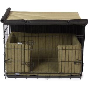 Danish Design Dog Crate Cover Blackout Lined, Roll-Down Doors Olive Medium Danish Design Dog Crate Cover Blackout Lined, Roll-Down Doors Olive Medium
