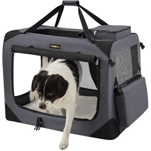 Feandrea Foldable Pet Carrier Bag, Portable Dog Travel Crate, Soft Sided Dog Cat Pet Travel Carrier Large Dog Crate for Car with Breathable Mesh and Storage Pockets, 81 x 58 x 58 cm, Grey PDC008G01 Feandrea Foldable Pet Carrier Bag, Portable Dog Travel Crate, Soft Sided Dog Cat Pet Travel Carrier Large Dog Crate for Car with Breathable Mesh and Storage Pockets, 81 x 58 x 58 cm, Grey PDC008G01