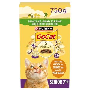 Go-Cat Senior Chicken and Turkey Dry Cat Food 750g, Pack of 5 Go-Cat Senior Chicken and Turkey Dry Cat Food 750g, Pack of 5