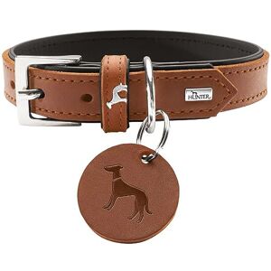 HUNTER Collar Larvik, 50 Soft genuine cow leather, cognac/black HUNTER Collar Larvik, 50 Soft genuine cow leather, cognac/black