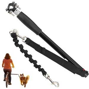 Relaxdays Bike Dog Lead, Bicycle Leash, Pole with Spacer for Safe Distance, Flexible, Hands-Free, Carabiner Clip, Black, 75% steel 25% plastic, 1 item Relaxdays Bike Dog Lead, Bicycle Leash, Pole with Spacer for Safe Distance, Flexible, Hands-Free, Carabiner Clip, Black, 75% steel 25% plastic, 1 item