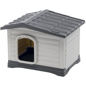 Ferplast Dog Kennel Outdoor DOGVILLA 60 SE, Dog House, Dog Kennel, Draining Bottom, Insulating Base, Removable Roof, Ventilation Grille, Recycled Plastic, 58 x 48 xh 44 cm Ferplast Dog Kennel Outdoor DOGVILLA 60 SE, Dog House, Dog Kennel, Draining Bottom, Insulating Base, Removable Roof, Ventilation Grille, Recycled Plastic, 58 x 48 xh 44 cm