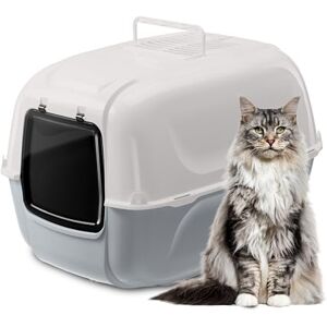 Ferplast Cat Litter Box, XXL, 2 Anti-Odor Filters and Scoop Included, Grey, L 67 × W 49 × H 47 cm Ferplast Cat Litter Box, XXL, 2 Anti-Odor Filters and Scoop Included, Grey, L 67 × W 49 × H 47 cm