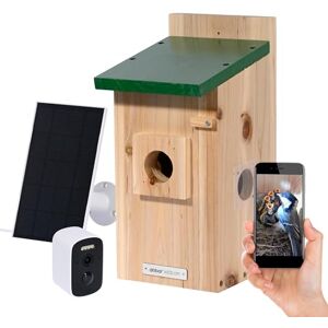 dobar ® Eazy Nesting Box with WiFi Camera and Solar Panel Bird Watching with Wooden Nesting Aid and App Diameter 30 mm Entrance Hole Green dobar ® Eazy Nesting Box with WiFi Camera and Solar Panel Bird Watching with Wooden Nesting Aid and App Diameter 30 mm Entrance Hole Green