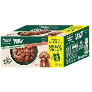 Natures Menu Hearty Stews Wet Food for Adult Dogs 6 x 415gr (Lamb & Beef) Natures Menu Hearty Stews Wet Food for Adult Dogs 6 x 415gr (Lamb & Beef)