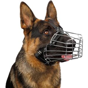 BRONZEDOG Wire Dog Muzzle German Shepherd for Medium Large Dogs Adjustable Durable Metal Basket for Biting Chewing Barking (M) BRONZEDOG Wire Dog Muzzle German Shepherd for Medium Large Dogs Adjustable Durable Metal Basket for Biting Chewing Barking (M)