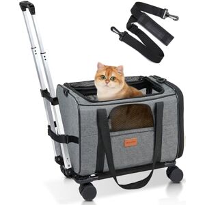 morpilot Cat Carrier with Wheels Airline Approved, Pet Dog Carrier with Wheels for Small Dogs, Rolling Cat Carrier for Large Cats Puppy Stroller Detachable and Foldable Pet Travel Bag Dark Gray morpilot Cat Carrier with Wheels Airline Approved, Pet Dog Carrier with Wheels for Small Dogs, Rolling Cat Carrier for Large Cats Puppy Stroller Detachable and Foldable Pet Travel Bag Dark Gray