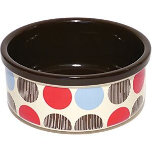 Rosewood Model Multi Spot Stoneware Pet Dish - 7 inch Dish Rosewood Model Multi Spot Stoneware Pet Dish - 7 inch Dish