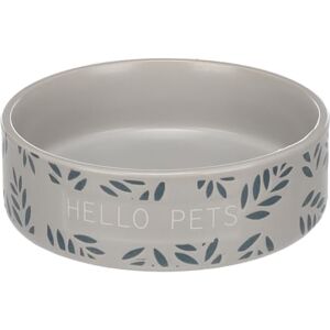 Flamingo FEEDING AND DRINKING BOWL RABBIT LEAFS ROUND GREY 13x4CM 330ML Flamingo FEEDING AND DRINKING BOWL RABBIT LEAFS ROUND GREY 13x4CM 330ML