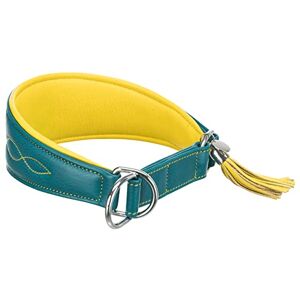 Trixie Active Comfort Greyhound Collar Size S-M: Neck Circumference 33-42 cm/60 mm in Petrol/Yellow Extra Wide Dog Collar for Small to Medium Dogs, Protects the Throat Area, Lined, 18968 Trixie Active Comfort Greyhound Collar Size S-M: Neck Circumference 33-42 cm/60 mm in Petrol/Yellow Extra Wide Dog Collar for Small to Medium Dogs, Protects the Throat Area, Lined, 18968