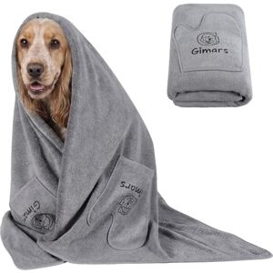 Gimars Thickened Pet Drying Towel with Gloves 140×70cm, 1 Pack, Gray Gimars Thickened Pet Drying Towel with Gloves 140×70cm, 1 Pack, Gray