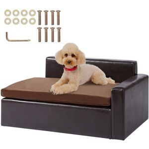 VEVOR Pet Sofa, Dog Couch for Medium-Sized Dogs and Cats, Soft Leather Dog Sofa Bed, 50 lbs Loading Cat Sofa, Black VEVOR Pet Sofa, Dog Couch for Medium-Sized Dogs and Cats, Soft Leather Dog Sofa Bed, 50 lbs Loading Cat Sofa, Black