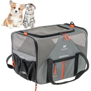 Ferplast Dog Carrier VOYAGER - Grey - Adjustable Handles & Safety Belt Ferplast Dog Carrier VOYAGER - Grey - Adjustable Handles & Safety Belt