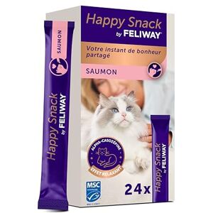Feliway Happy Snack by Salmon Delicious Calming Creamy Cat Treats, 24 snack sticks Helps cats feel calmer and promotes bonding Feliway Happy Snack by Salmon Delicious Calming Creamy Cat Treats, 24 snack sticks Helps cats feel calmer and promotes bonding