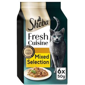 Sheba Fresh Cuisine Taste of Rome Cat Pouches with Turkey & Chicken in Gravy 8 x 6x50g Sheba Fresh Cuisine Taste of Rome Cat Pouches with Turkey & Chicken in Gravy 8 x 6x50g
