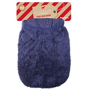 Rosewood Super Soft Small Teddy Bear Hoodie, Jumper for Dogs and Cats, Navy Blue, 54cm Rosewood Super Soft Small Teddy Bear Hoodie, Jumper for Dogs and Cats, Navy Blue, 54cm